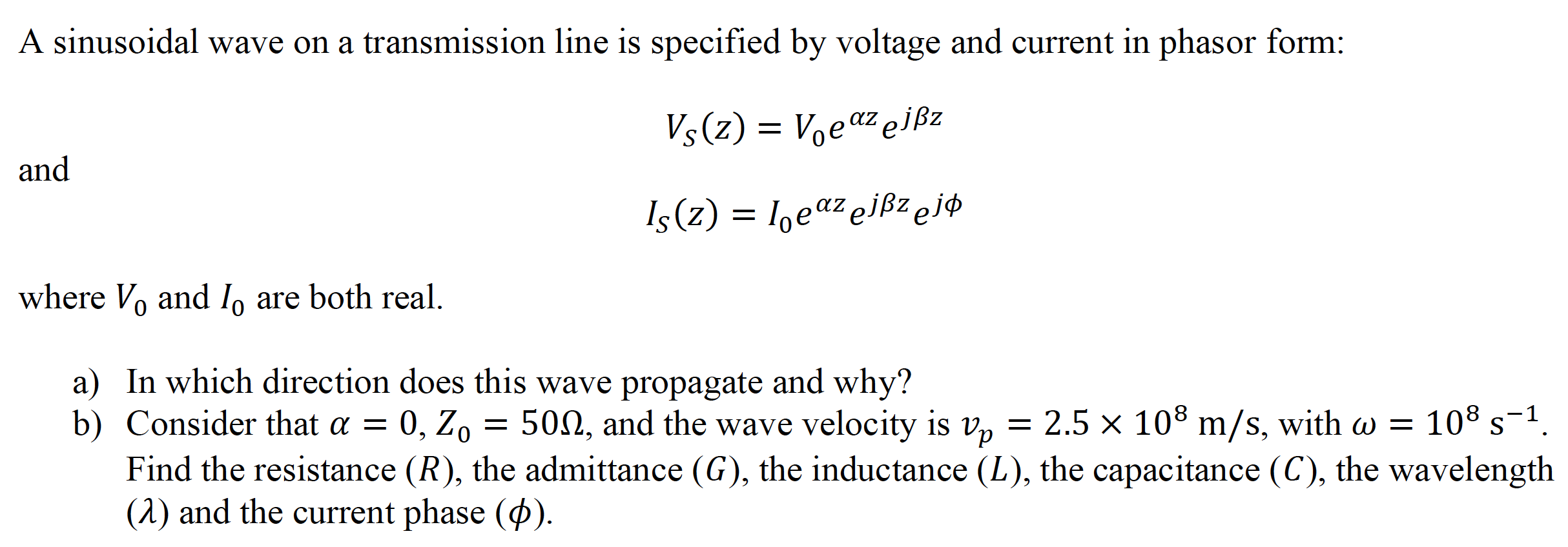 Answered A Sinusoidal Wave On A Transmission Bartleby