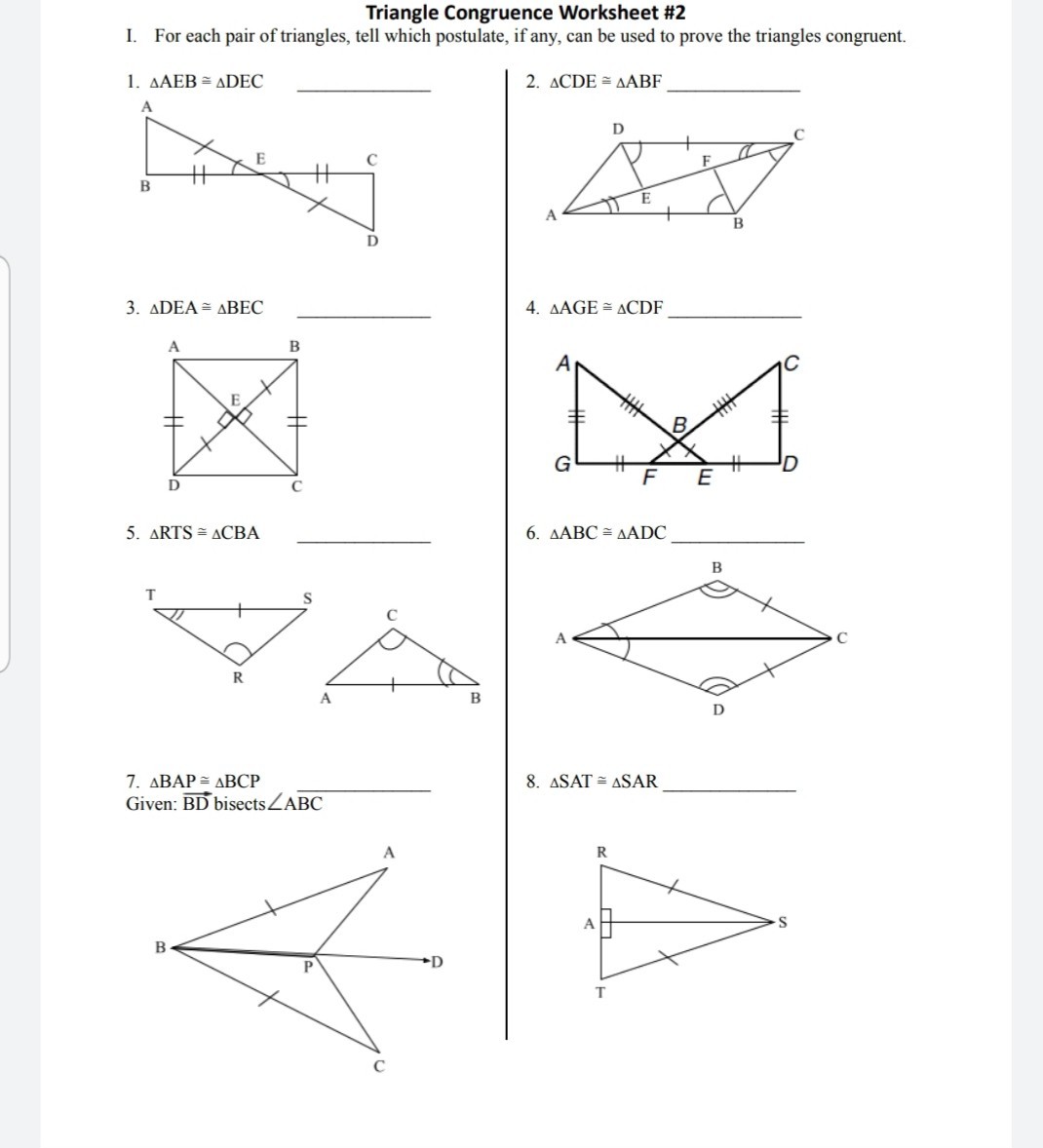 Answered: I. Proving Triangles Congruent: 21. Use  bartleby Within Proving Triangles Congruent Worksheet