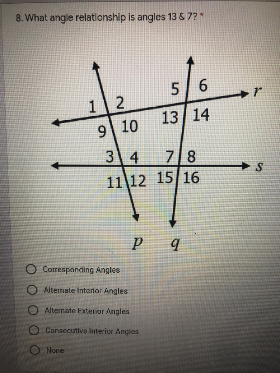 Answered 7 What Angle Relationship Is Angles 5 Bartleby 