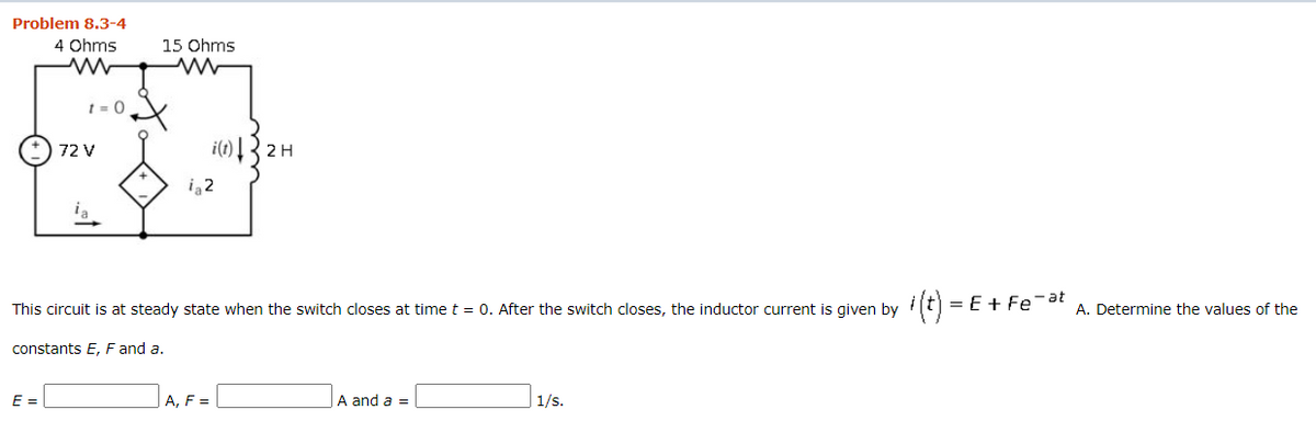 Answered Problem 8 3 4 4 Ohms 15 Ohms 72 V I T Bartleby