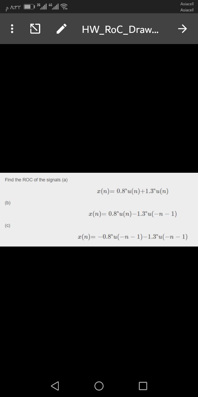 Answered Find The Roc Of The Signals A Bartleby