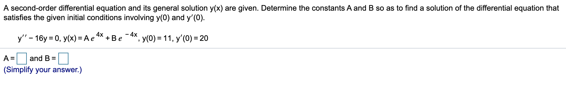 Answered A secondorder differential equation… bartleby