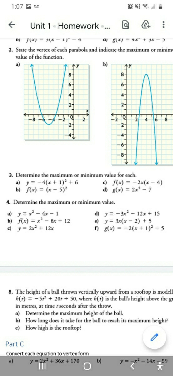 Answered 4 Determine The Maximum Or Minimum Bartleby