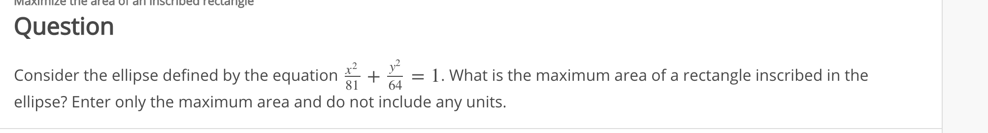 Answered: Consider the ellipse defined by the… | bartleby