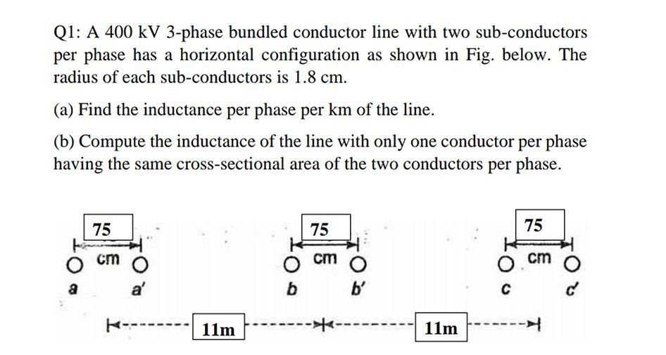 Answered Q1 A 400 Kv 3 Phase Bundled Conductor Bartleby 3569