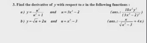 Answered 3 Find The Derivative Of Y With Bartleby