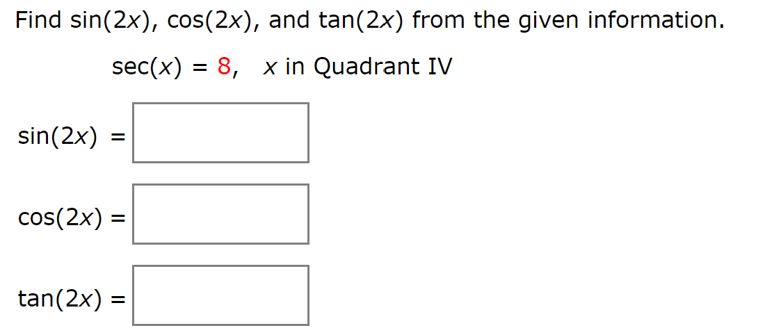 Answered Find Sin 2x Cos 2x And Tan 2x From Bartleby