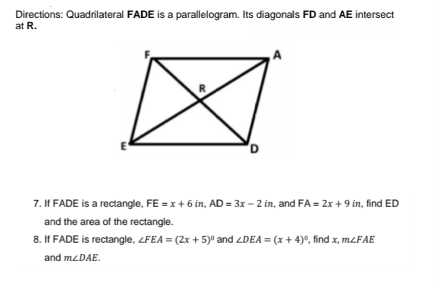 Answered Directions Quadrilateral Fade Is A Bartleby