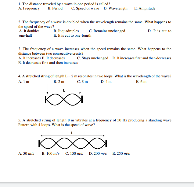 Answered 1 The Distance Traveled By A Wave In Bartleby