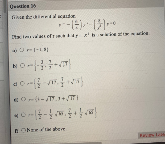 Answered Given The Differential Equation Y Find Bartleby