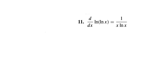 Answered: d 1 In(In x) = dx 11. x Inx | bartleby