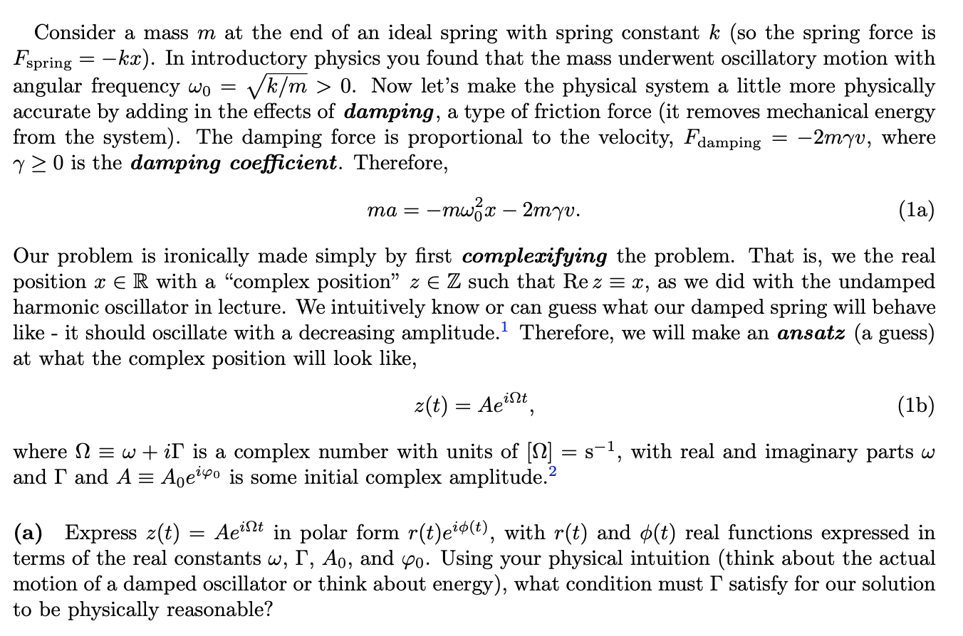 Answered Consider A Mass M At The End Of An Bartleby