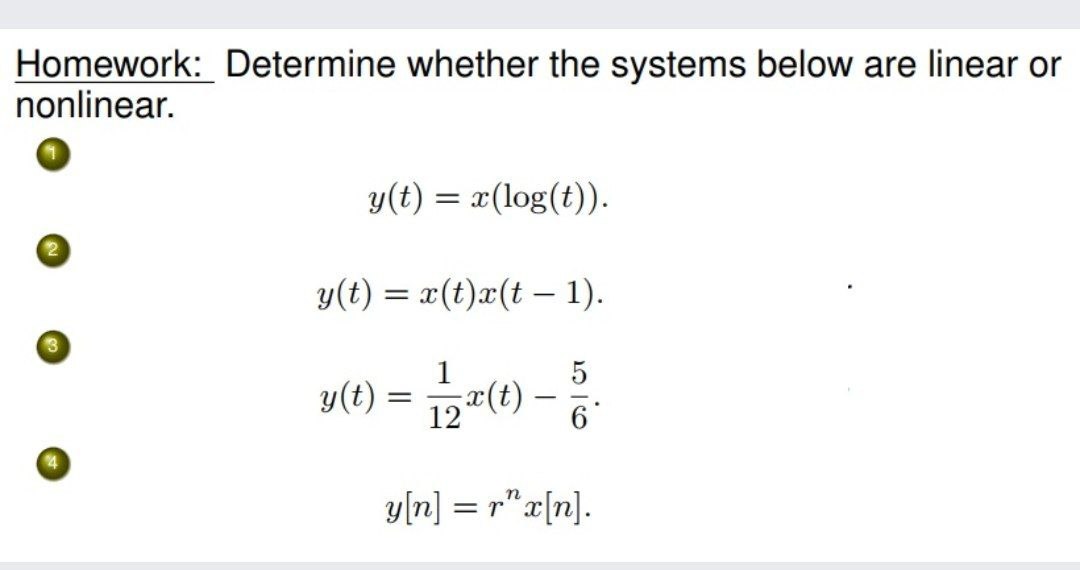 Answered Lomework Determine Whether The Systems Bartleby