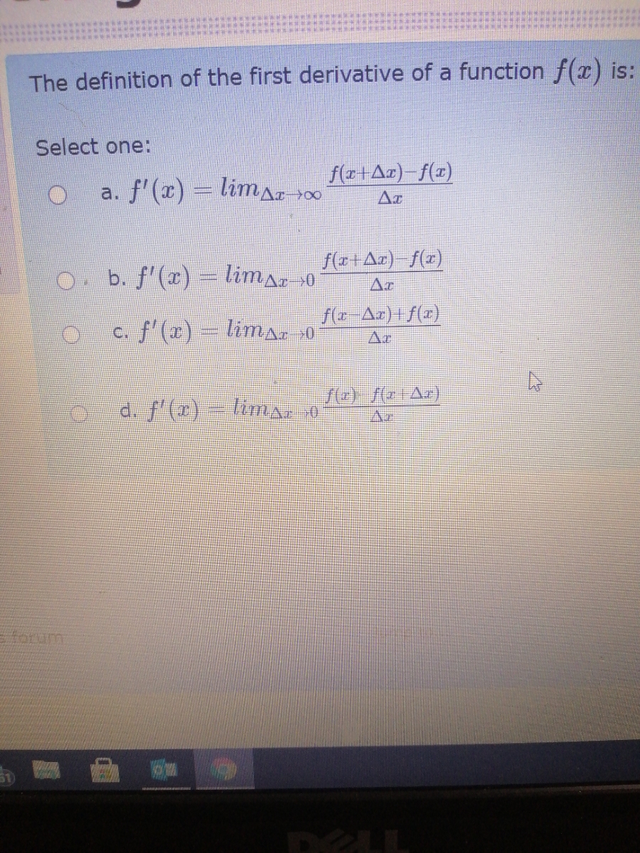 Answered The Definition Of The First Derivative Bartleby 2695