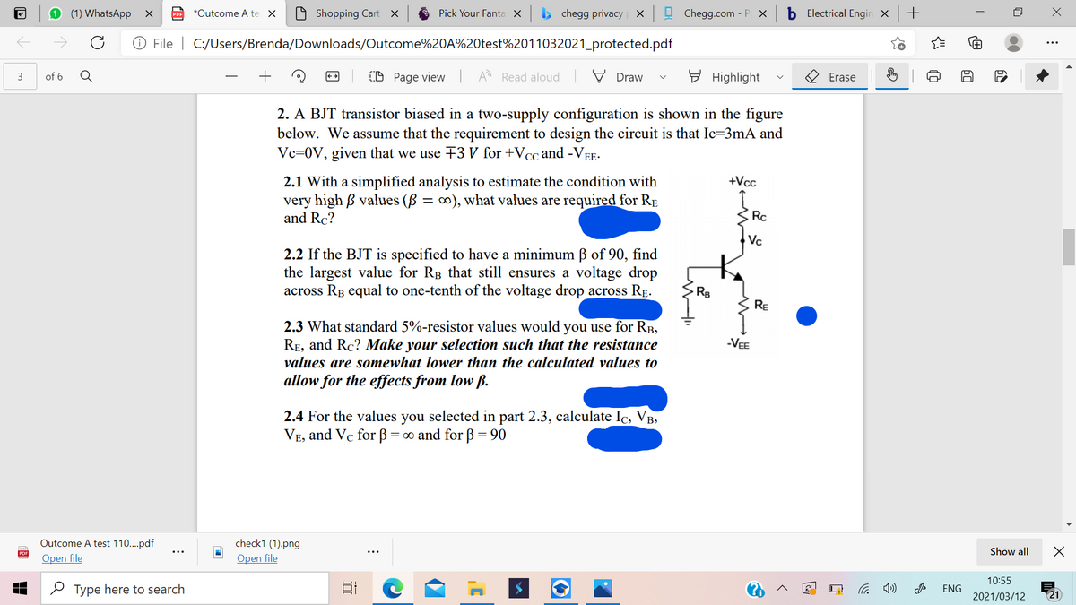 Answered 2 A Bjt Transistor Biased In A Bartleby