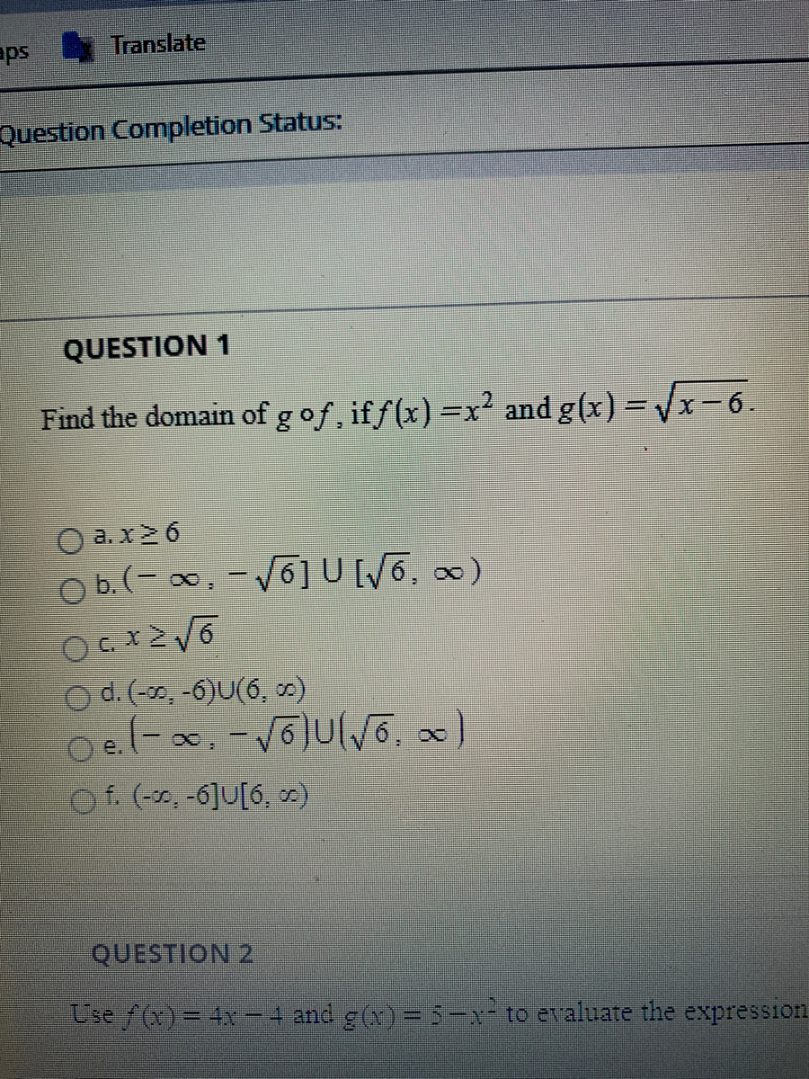 Answered Find The Domain Of Gof Iff X X And Bartleby