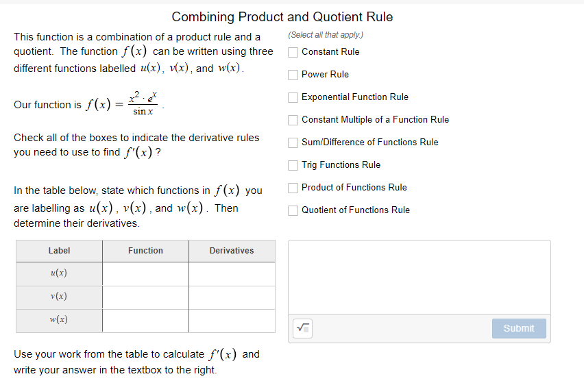 Answered Combining Product And Quotient Rule Bartleby