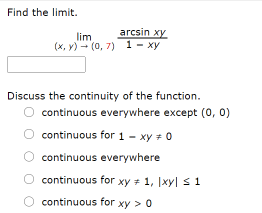 answered-find-the-limit-arcsin-xy-lim-bartleby