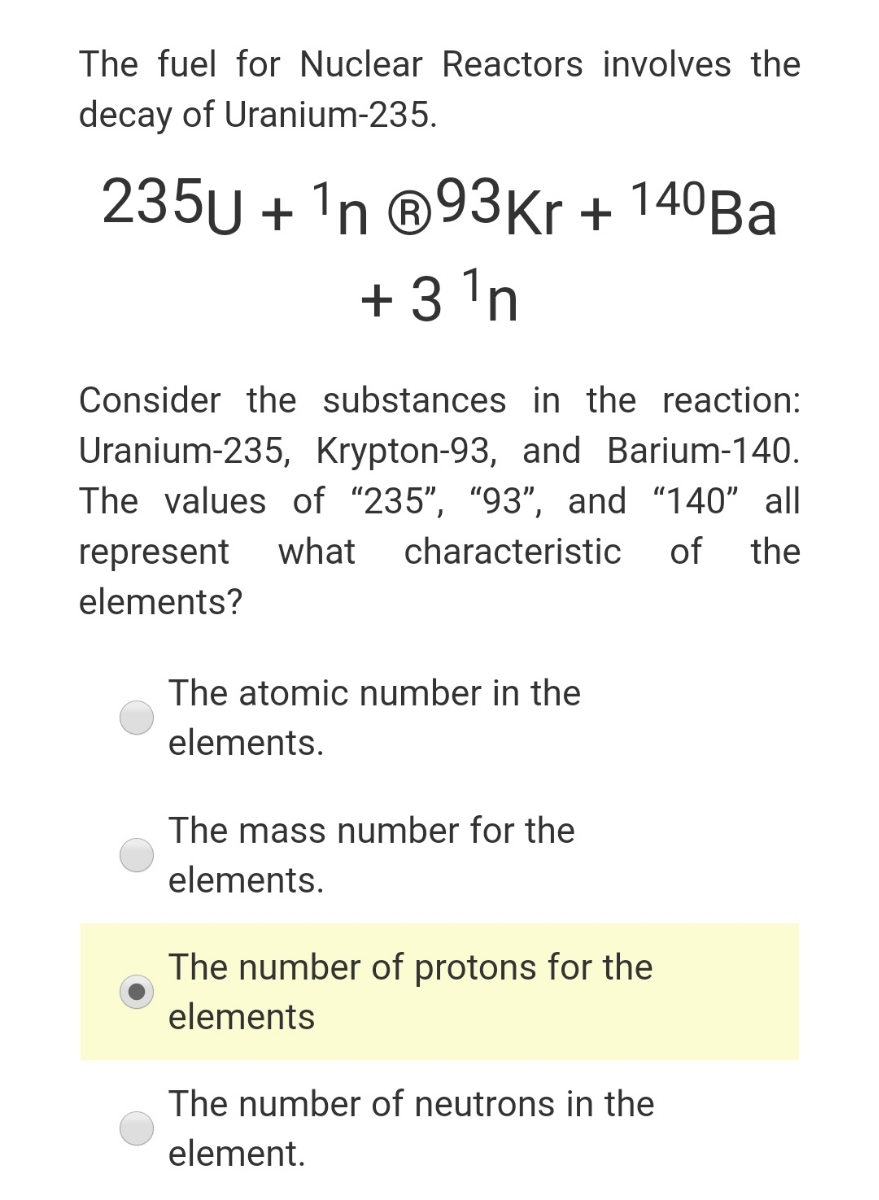 Answered The Fuel For Nuclear Reactors Involves Bartleby