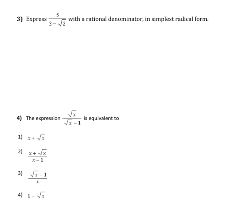 Answered: Express 5 with a rational denominator,… | bartleby