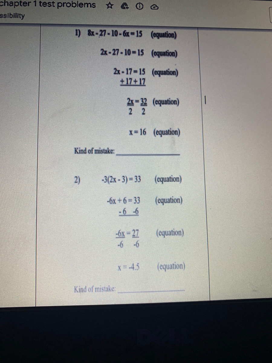 Answered 1 8x 27 10 6x 15 Equation Bartleby