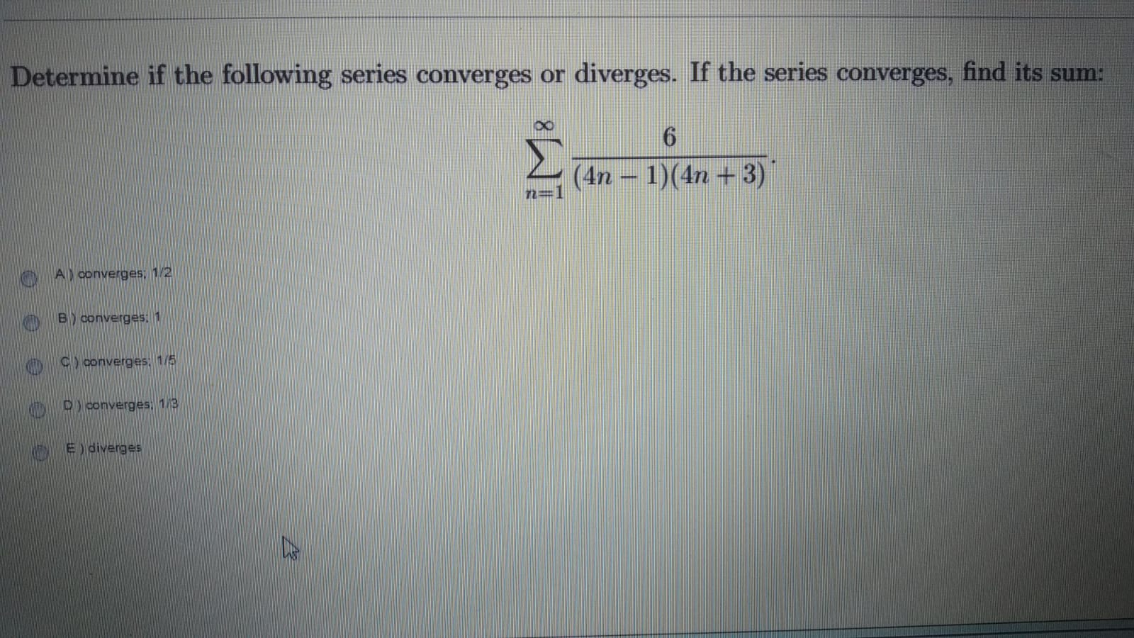 Answered Determine If The Following Series Bartleby