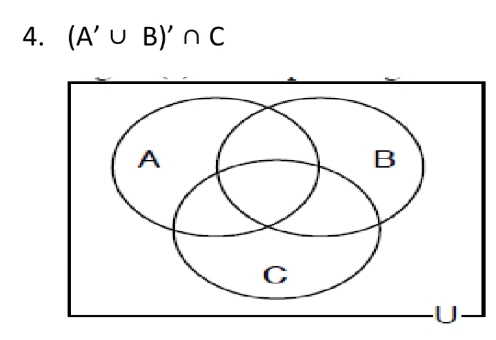 Answered: 4. (A’U B)' n C A -U- | bartleby