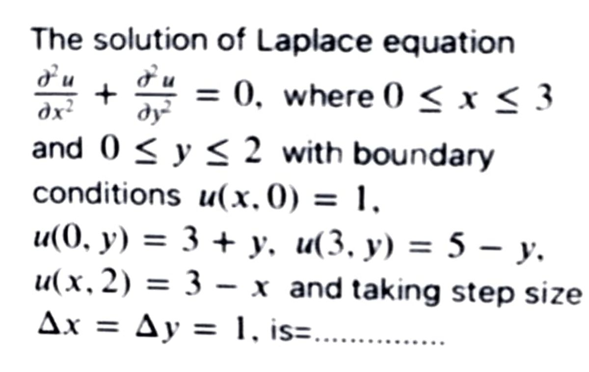 Answered: The Solution Of Laplace Equation D'u =… | Bartleby