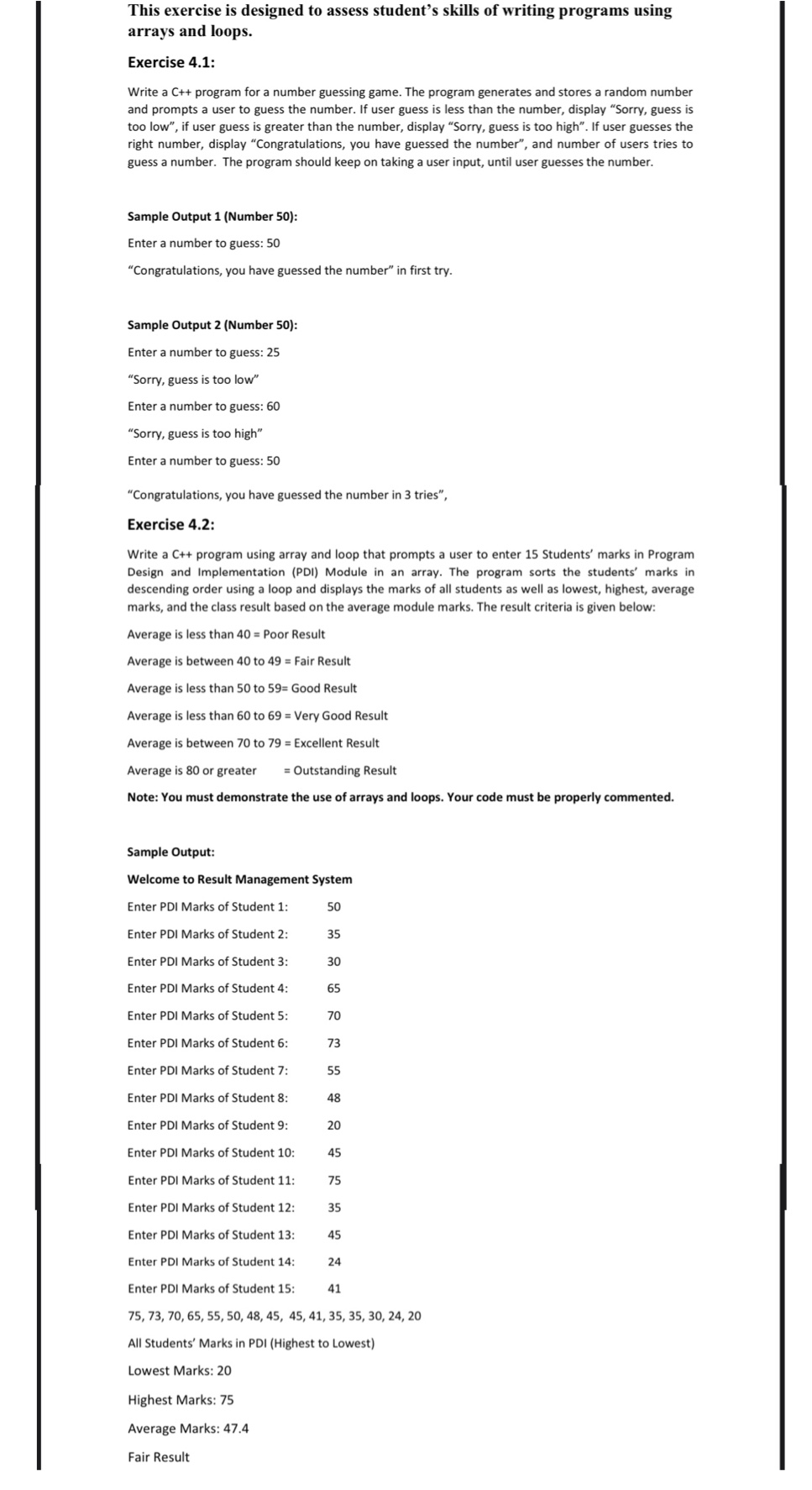 Answered Exercise 4.1 Write a C++ program for a… bartleby