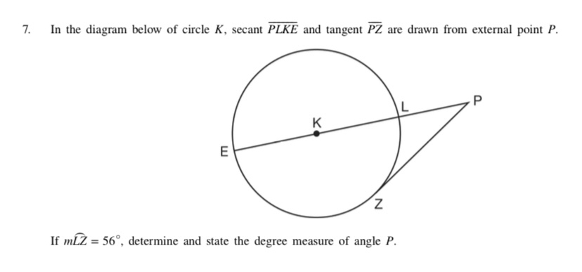 Answered: In the diagram below of circle K,… | bartleby