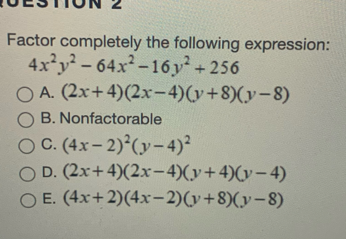 What Is The Completely Factored Form Of X3 64X Factoring
