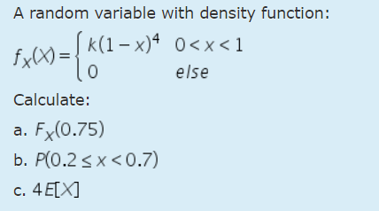 Answered A Random Variable With Density Bartleby