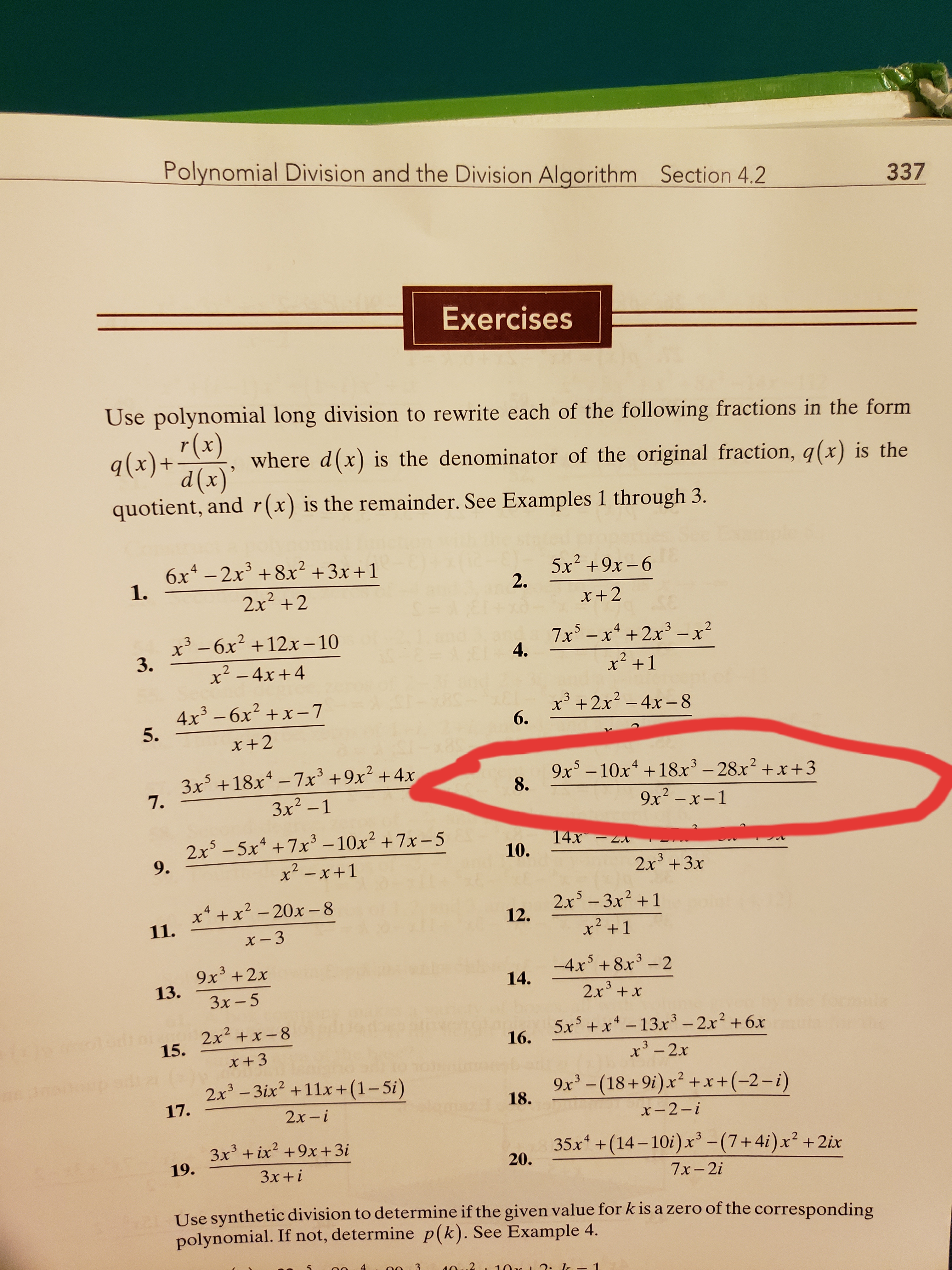 Answered Polynomial Division And The Division Bartleby