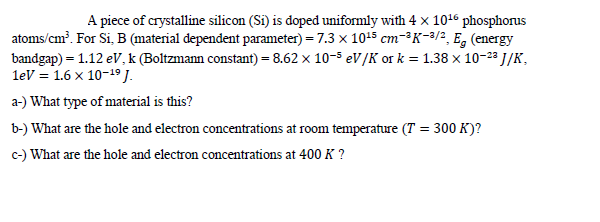 Answered A Piece Of Crystalline Silicon Si Is Bartleby