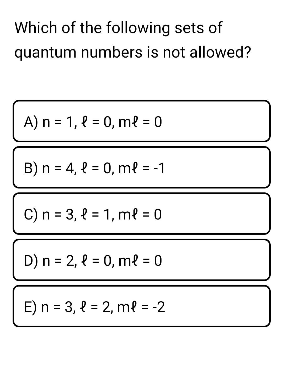 Answered Which Of The Following Sets Of Quantum Bartleby