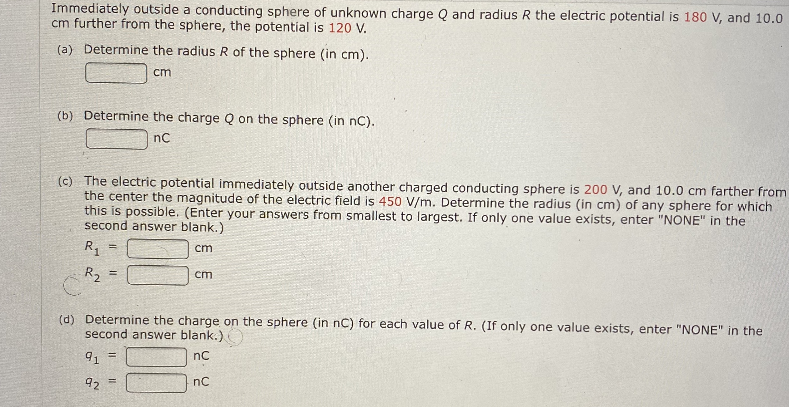 Answered Immediately Outside A Conducting Sphere Bartleby