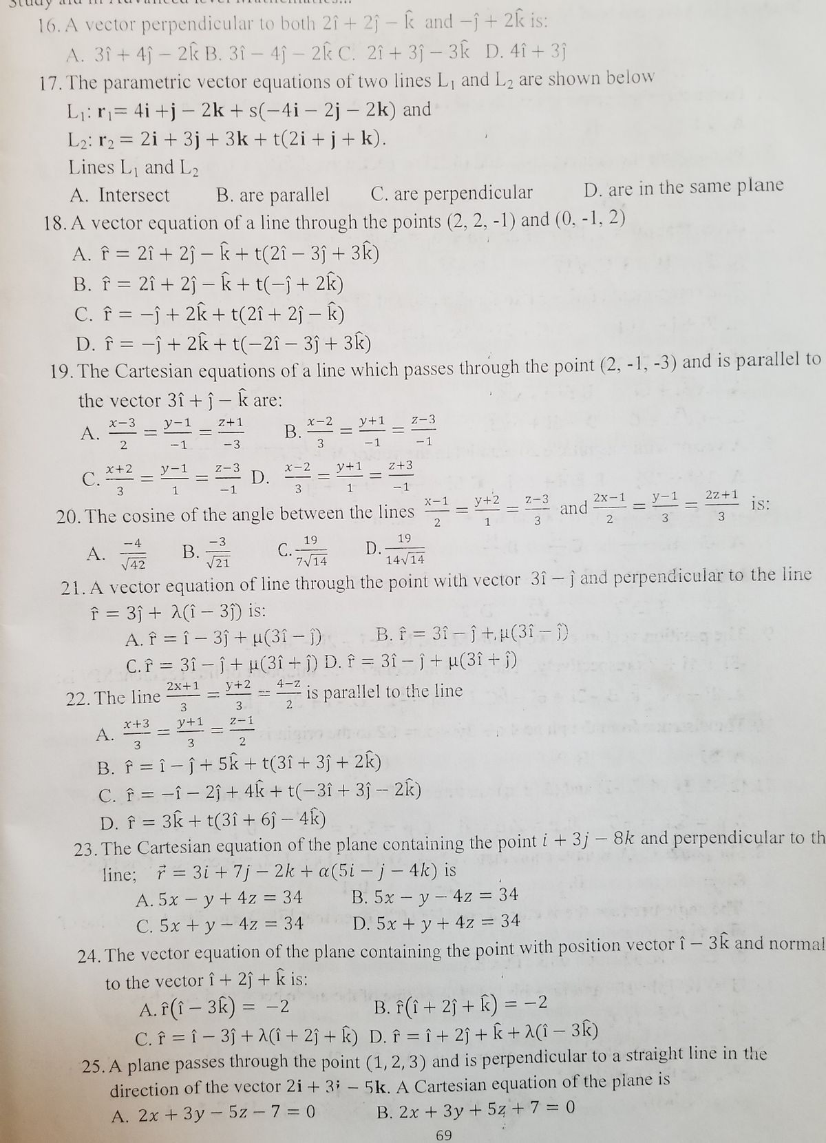 Answered 16 A Vector Perpendicular To Both 21 Bartleby