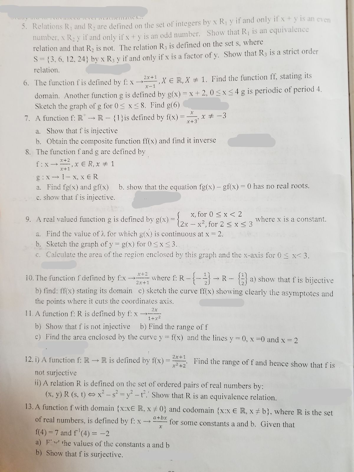 Answered 13 A Function F With Domain X Xe Ir Bartleby