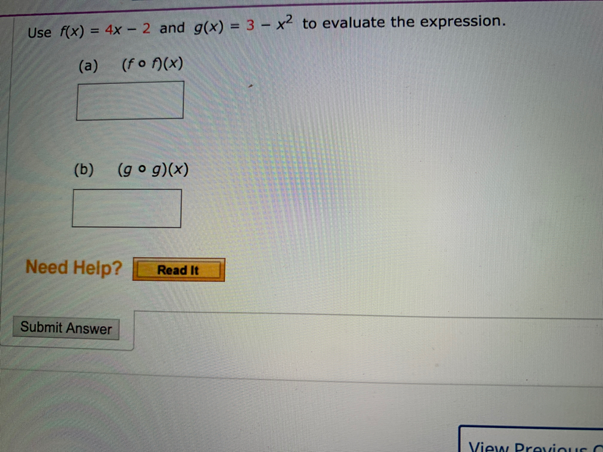 Answered Use F X 4x 2 And G X 3 X To Bartleby