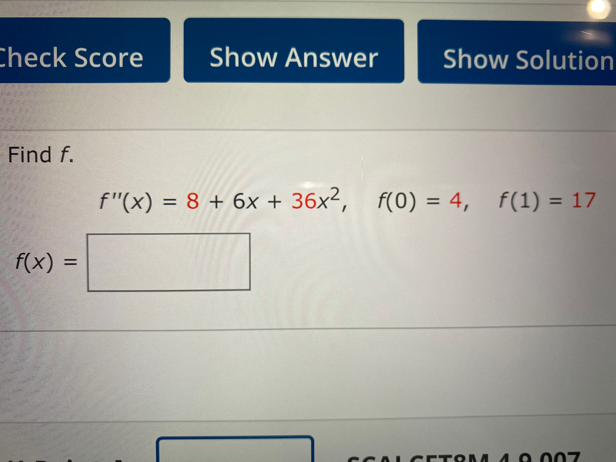 Answered Find F F X 8 6x 36x F 0 Bartleby