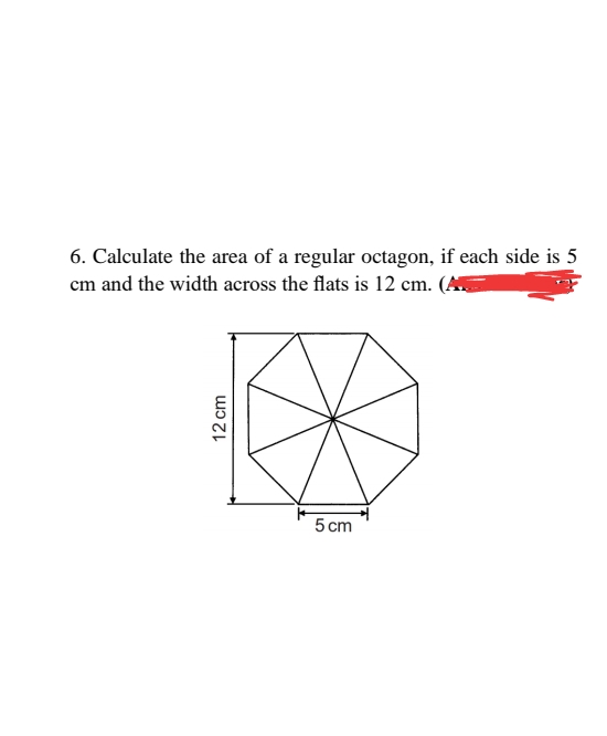 Answered 6. Calculate the area of a regular… bartleby