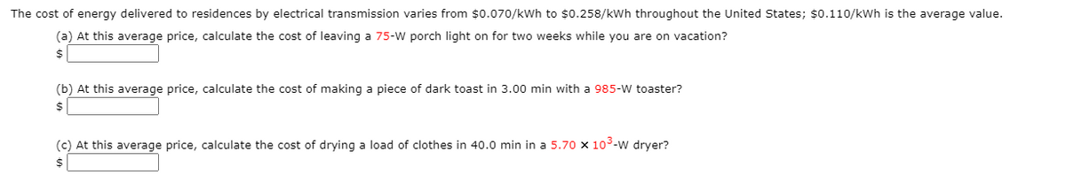 Answered: The cost of energy delivered to… | bartleby