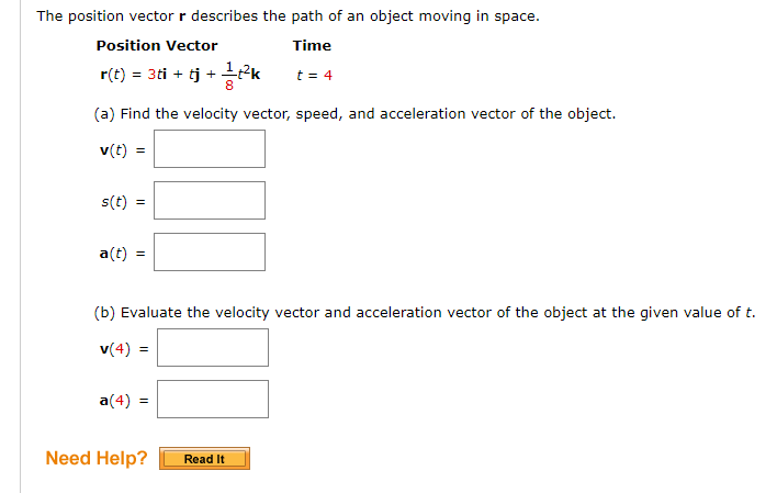 Answered The Position Vector R Describes The Bartleby