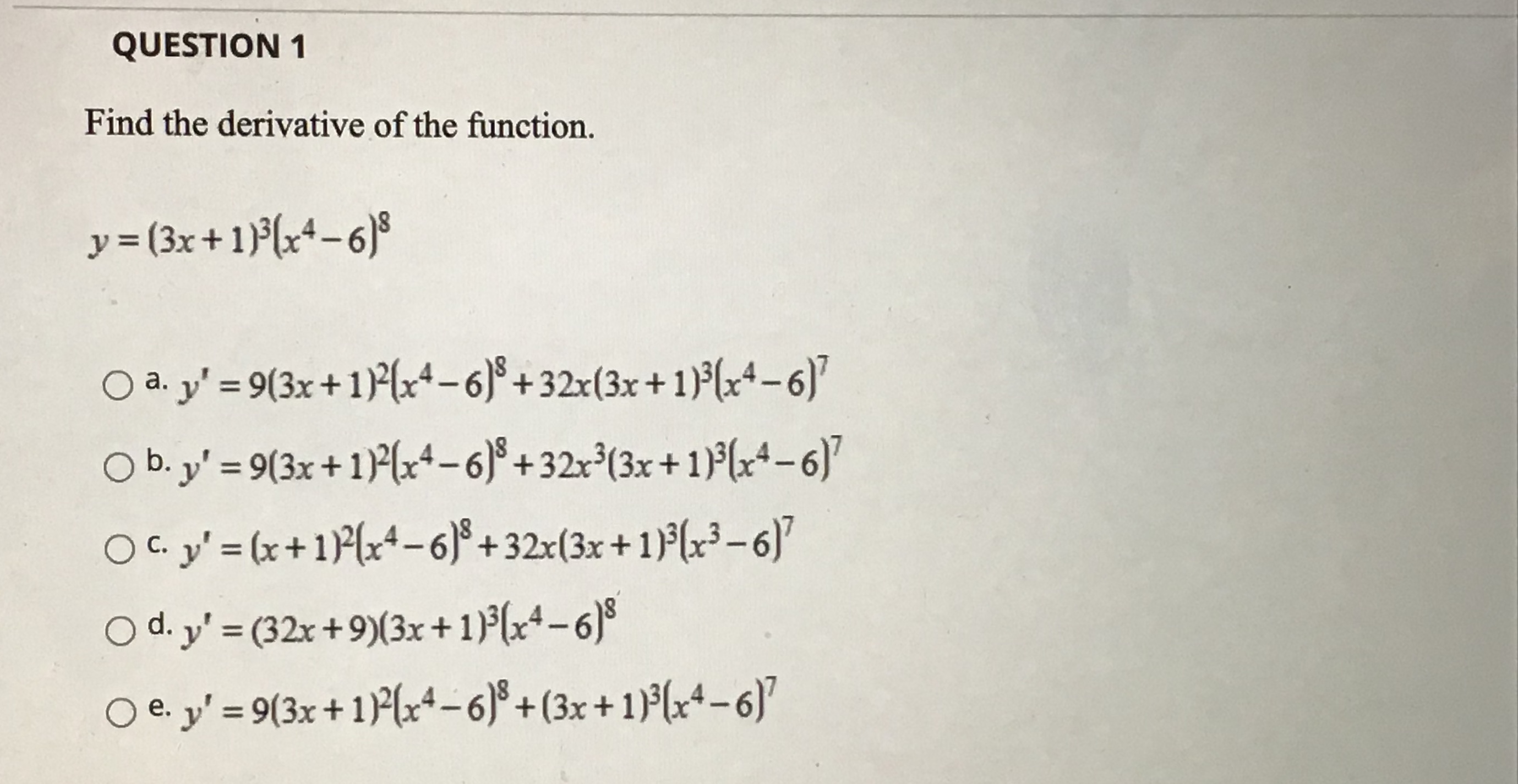 Answered Find The Derivative Of The Function Y Bartleby