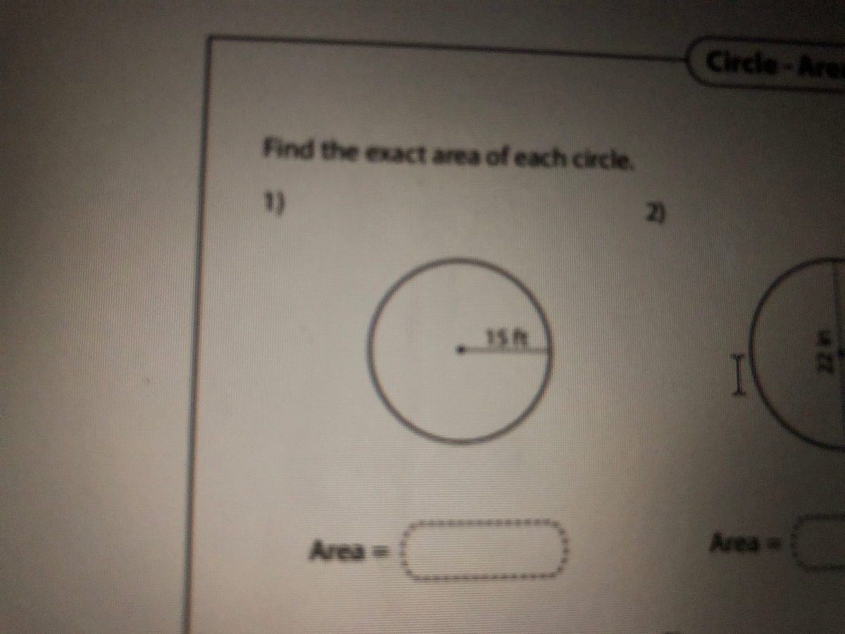 answered-find-the-exact-area-of-each-circle-1-bartleby