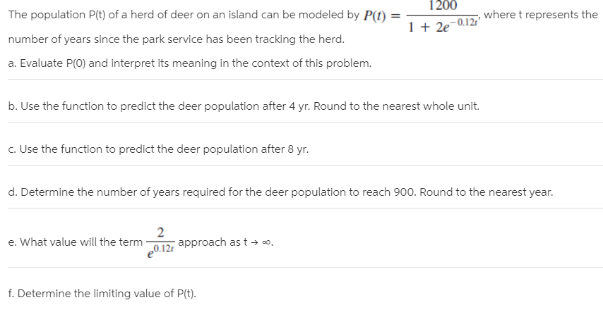 Answered 10 The Population P T Of A Herd Of Bartleby