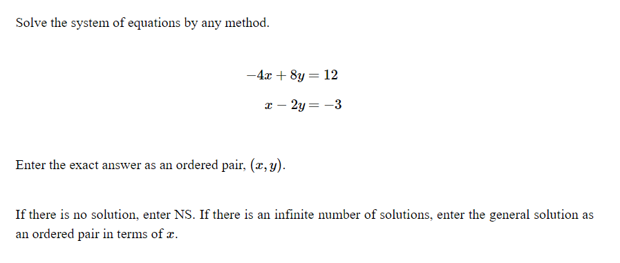 Answered Solve The System Of Equations By Any Bartleby