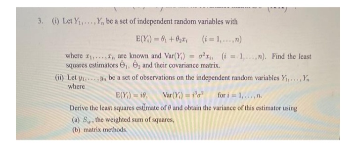 Answered I Let Y1y Be A Set Of Independent Bartleby