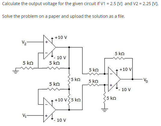 Answered: Calculate the output voltage for the… | bartleby