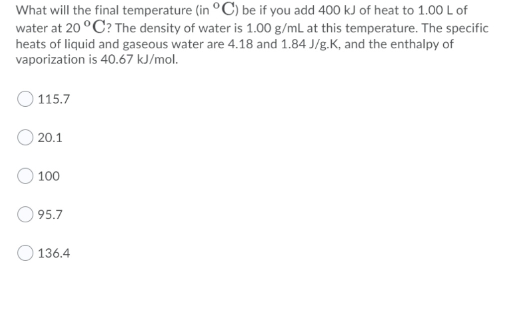 Answered What Will The Final Temperature In Be Bartleby